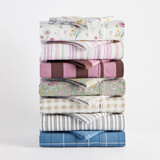 Natural Gingham Cotton Flannelette Sheet Set [HABBPRFLSS26A]