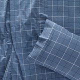 Blue Check Cotton Flannelette Sheet Set [HABBPRFLSS26E]