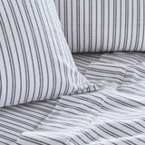 Charcoal Stripe Cotton Flannelette Sheet Set [HABBPRFLSS26B]