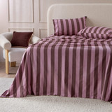 Berry Stripe Cotton Flannelette Sheet Set [HABBPRFLSS26F]