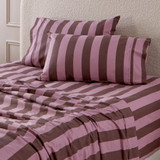 Berry Stripe Cotton Flannelette Sheet Set [HABBPRFLSS26F]