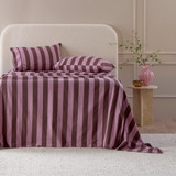 Berry Stripe Cotton Flannelette Sheet Set [HABBPRFLSS26F]