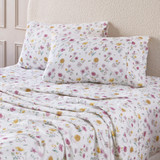 White Floral Cotton Flannelette Sheet Set [HABBPRFLSS26C]