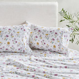 White Floral Cotton Flannelette Sheet Set [HABBPRFLSS26C]