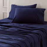 Navy Cotton Flannelette Sheet Set [ESSBPLFLAN26F]