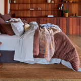 Atlas Stripe Chocolate Brown Quilt Cover Set [MUSBATLASQ25A]