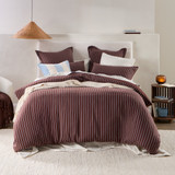 Atlas Stripe Chocolate Brown Quilt Cover Set [MUSBATLASQ25A]