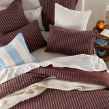 Atlas Stripe Chocolate Brown Quilt Cover Set [MUSBATLASQ25A]