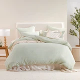Australian Cotton Sage Green Quilt Cover Set in SageGreen by Habitat | Double Bed, Queen Bed, Single Bed, Super King Bed - Pillow Talk