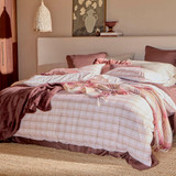 Daisy Reversible Check/Stripe Quilt Cover Set [HABBDAISY26]