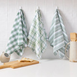 Miles Tea Towel 3 Pack in Blue, Green by Habitat | 3 Pack - Pillow Talk
