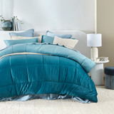 Soren Ombre Velvet Comforter Set in Blue by Habitat | Queen Bed, Double Bed, Super King Bed - Pillow Talk
