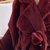 Victoria Mahogany Faux Fur Bath Robe [MUSBBRVICA26B]