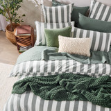 Milah Green Stripe European Pillowcase [HABBMILAHE25G]