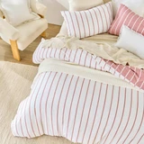 Adria Pink Reversible Stripe Quilt Cover Set [HABBADREQC23E]
