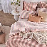 Maisie Reversible Caramel Check Quilt Cover Set [HABBMCQC25F]