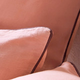 Piped Washed Linen Look Tan European Pillowcase [ESSBPWLLEURB]