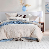 Velvet Palms Natural Quilt Cover Set in Natural by MUSE | Double Bed, Queen Bed, Super King Bed - Pillow Talk