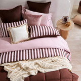 Suzi Chocolate Stripe Reverse Comforter Set [ESSBCOMSUZ26A]