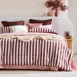 Suzi Chocolate/Pink Stripe Reverse Comforter Set in Chocolate by Essentials | Double Bed, Queen Bed, Single Bed, Super King Bed - Pillow Talk