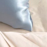 Light Blue Mulberry Silk Plain Pillowcase [MUSBSILKPCAS26F]