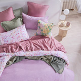 Ophelia Reversible Floral/Dot Quilt Cover Set [ESSBOPHEQW26]