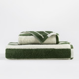 Maverick Green Reversible Stripe Towel Range in Green by MUSE | Bath Towel 70x140cm, Hand Towel 40x65cm - Pillow Talk