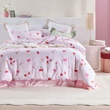Strawberry Fields Reversible Quilt Cover Set in LightPink by Essentials | Double Bed, Queen Bed, Single Bed - Pillow Talk