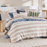 St Barts Natural Stripe Quilt Cover Set [MUSBSTBART26B]