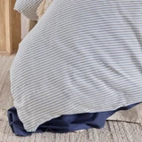 St Barts Reversible Light Blue Stripe Quilt Cover Set [MUSBSTBART26A]