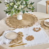 Sonora Natural Golden Round Jute Table Runner [HABLSONOR21RTRA]