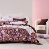 Delilah Floral Quilt Cover Set in DarkBrown by Essentials | Double Bed, Queen Bed, Super King Bed - Pillow Talk
