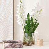 Carla Artificial Vanda Orchid in Vase in White by MUSE | Pillow Talk