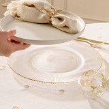 Halo Gold Rim Glass Charger Plate in Clear by Habitat | Pillow Talk