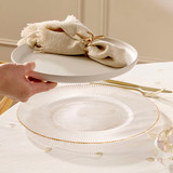 Halo Gold Rim Glass Charger Plate [HABLHALCPS26]