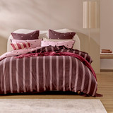 Louella Pink/Chocolate Polka Dot Quilt Cover Set [HABBLOUQC26A]