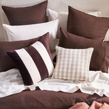 Washed Linen Chocolate Brown Quilt Cover Set [MUSBEULINQCSG]
