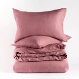 Washed Linen Vintage Rose Quilt Cover Set [MUSBEULINQCSF]
