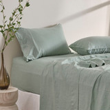 Washed Linen Fitted Sheet [MUSBEULINFIT]