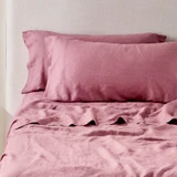 Washed Linen Rose Pink King Pillowcase Pair in VintageRose by MUSE | King - Pillow Talk