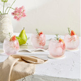 Della Pink Tumbler Glass Set of 4 in Pink by MUSE | 4 Pack - Pillow Talk