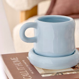 Mallow Boxed Mug with Saucer in Blue, Cream by Habitat | Pillow Talk