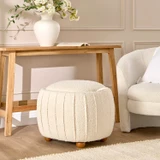 Valeria Boucle Storage Ottoman in White by MUSE | Pillow Talk