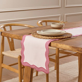 Maya Rose Scalloped Table Runner in Rose by MUSE | Table Runner 33cm x 180cm - Pillow Talk