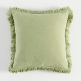 Dawson Matcha Green Fringe Cushion in MatchaGreen by Habitat | 1 x Square Cushion 45cm x 45cm - Pillow Talk