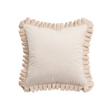 Davina Natural Pleated Ruffle Velvet Cushion in Natural by MUSE | 1 x Square Cushion 45cm x 45cm - Pillow Talk