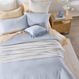 Lani Check Blue Quilt Cover Set [ESSBLANIQ25C]