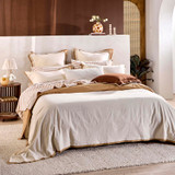 Solace Natural Contrast Quilt Cover Set [HABBSOLQCS26A]