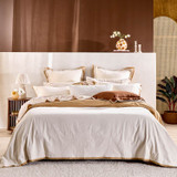 Solace Natural Contrast Quilt Cover Set [HABBSOLQCS26A]