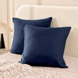 Washed Linen Navy European Pillowcase Pair in Navy by MUSE | European - Pillow Talk